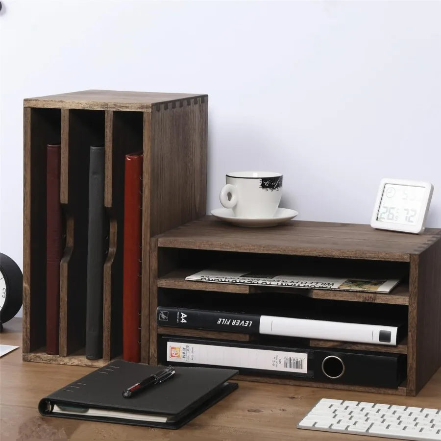 3-Tier Wood Desktop Paper Storage