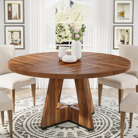 47-Inch Round Farmhouse Dining Table
