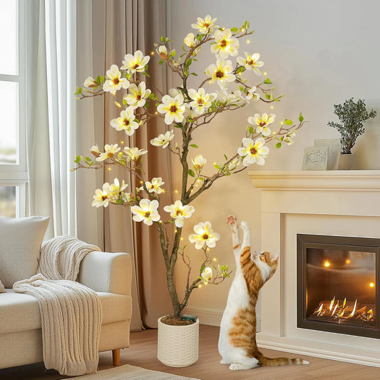 Artificial Magnolia Plant with LED Lights