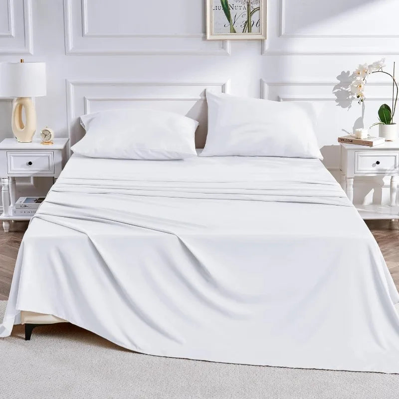 Hotel Luxury 1800 White Sheet Set