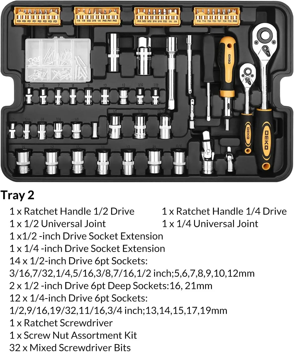 258-Piece Tool Kit with Rolling Toolbox