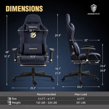 Gaming Chair With Massage Lumbar Footrest