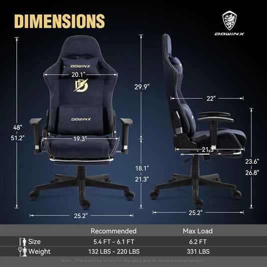 Gaming Chair With Massage Lumbar Footrest