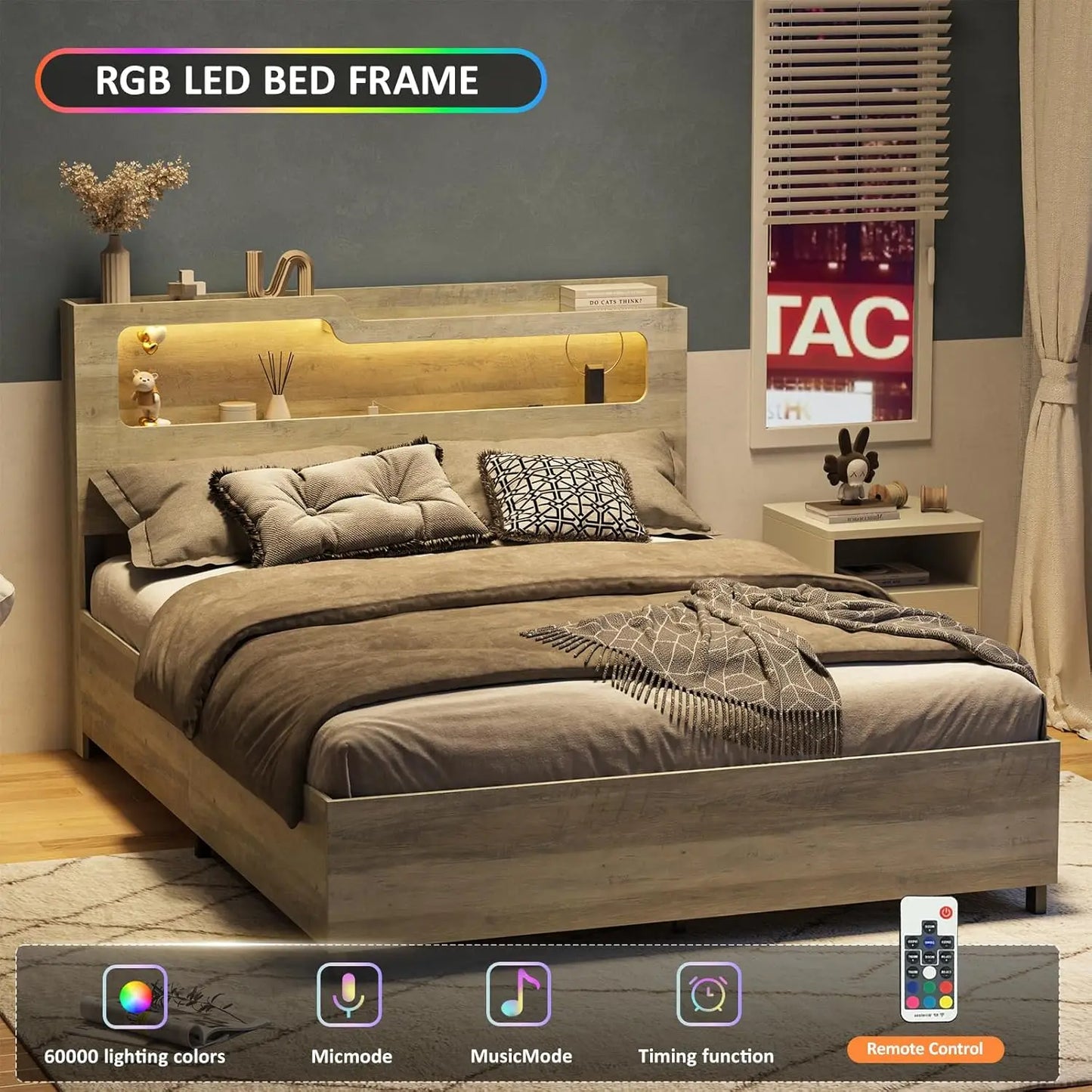 Queen Size Lift Up Storage Bed Frame