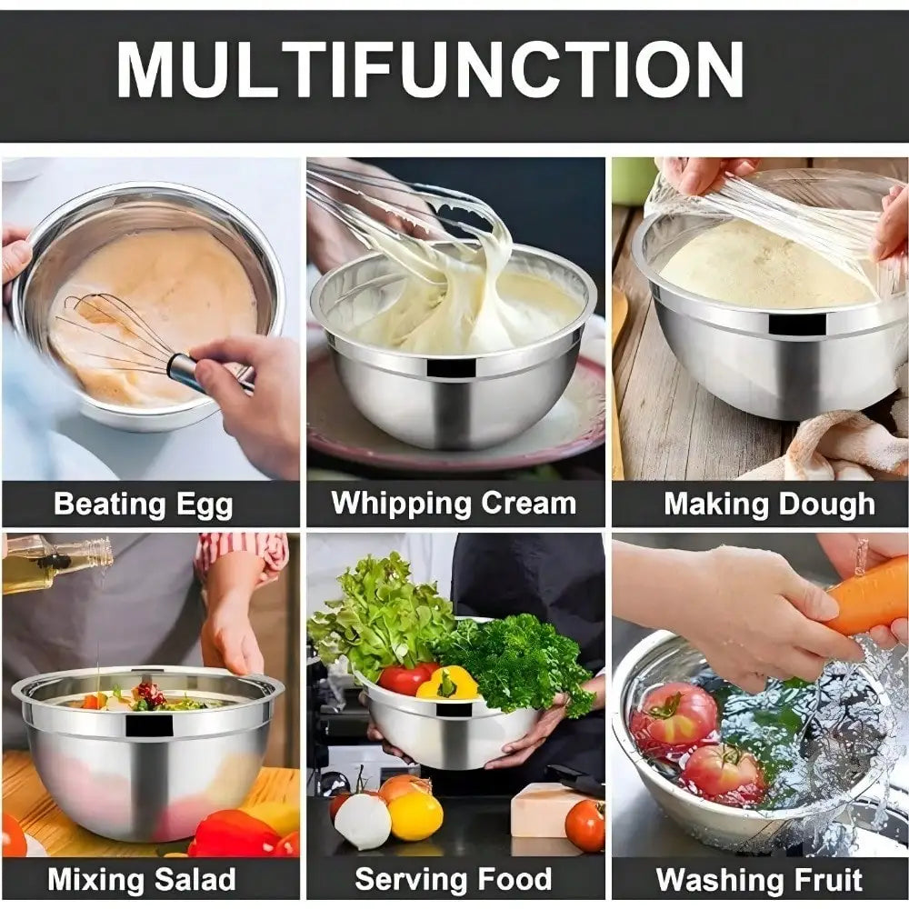 Mixing bowl set with sealed lid