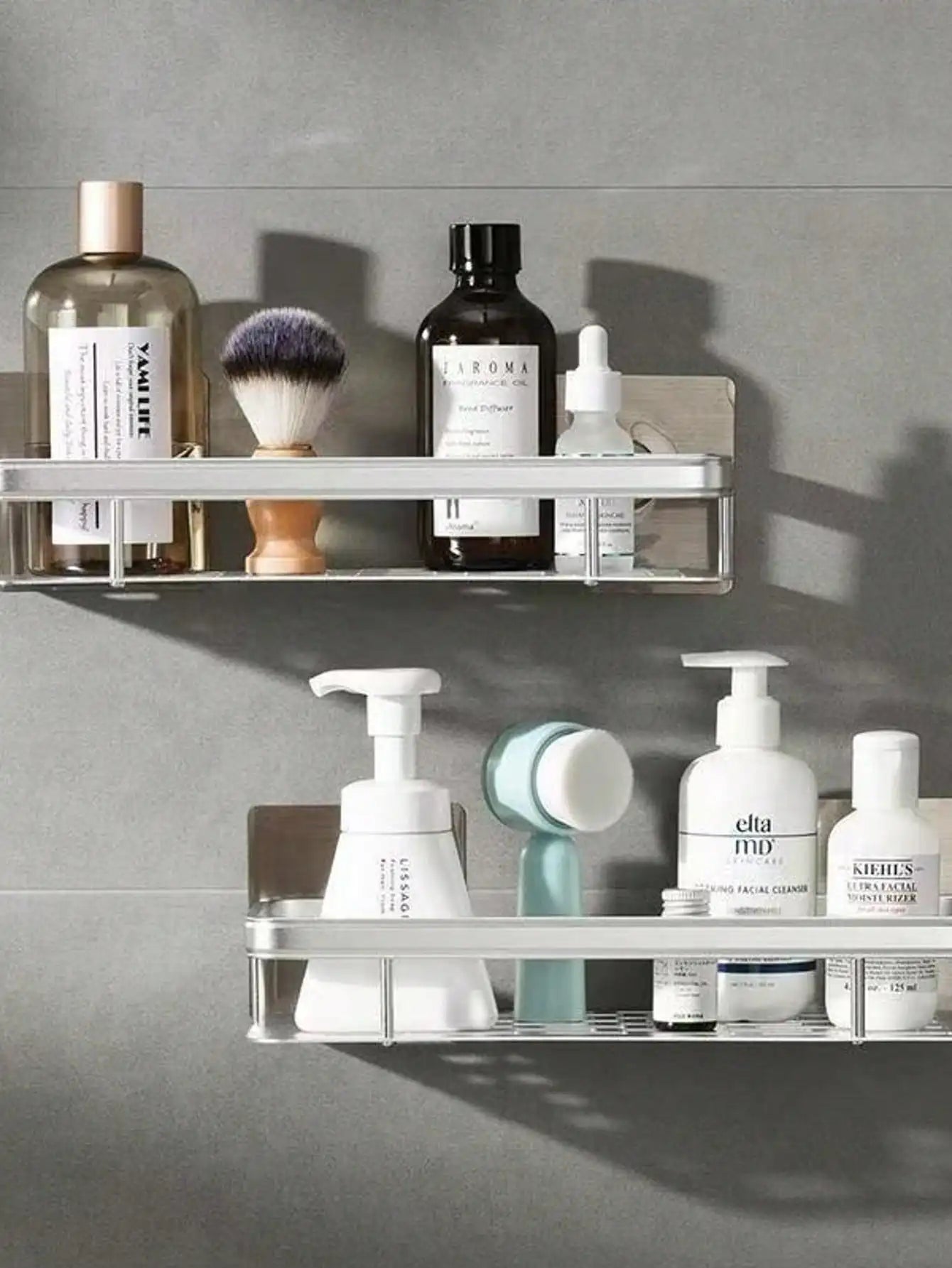 Powerful No-Drill Stainless Steel Bathroom Shelf