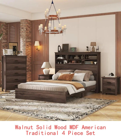 Vintage Queen Bedroom Set With Bed Nightstands Dresser