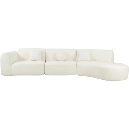 Curved Polyester Sectional Sofa Set