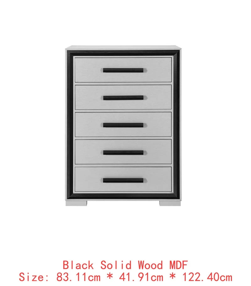 5PC King Bedroom Set Grey & Black