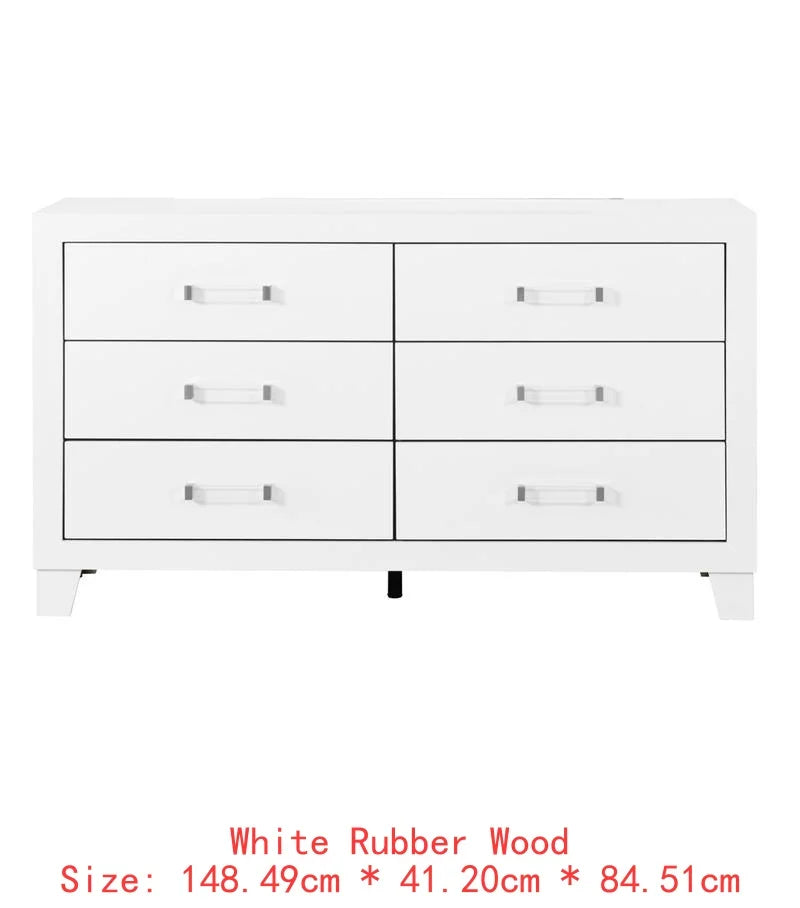 White Full Bedroom Set With LED Lighting