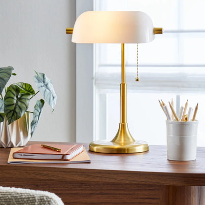 19" Gold/White Modern Desk Lamp