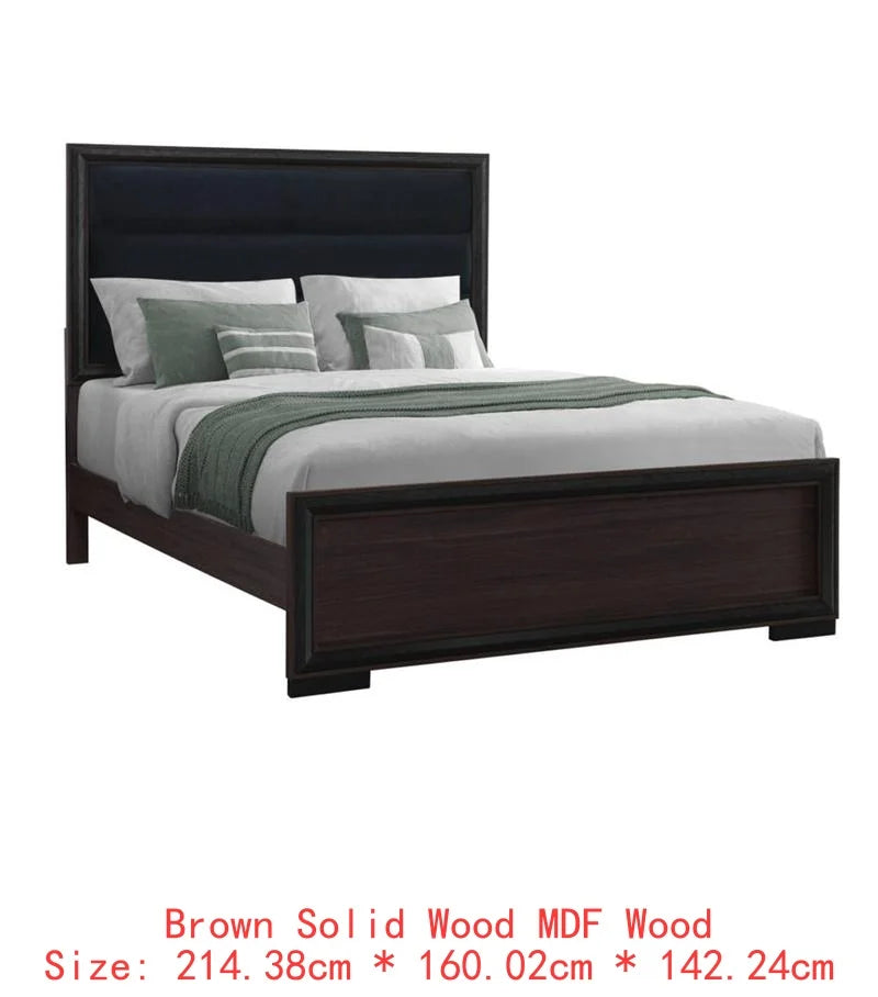 5PC King Bedroom Set Grey & Black