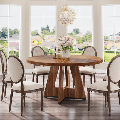 47-Inch Round Farmhouse Dining Table