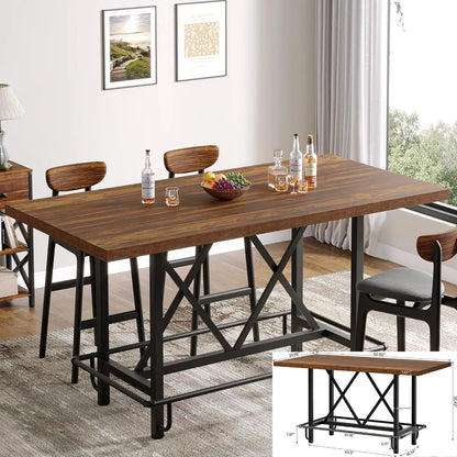 63-Inch Farmhouse Rectangular Dining Table