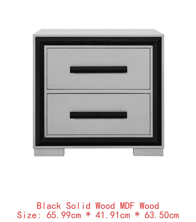 5PC King Bedroom Set Grey & Black