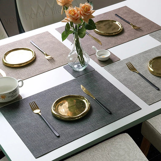 Placemats Set of 6  Faux Leather