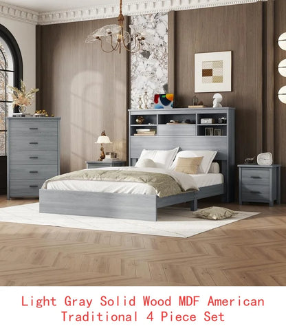 Vintage Queen Bedroom Set With Bed Nightstands Dresser