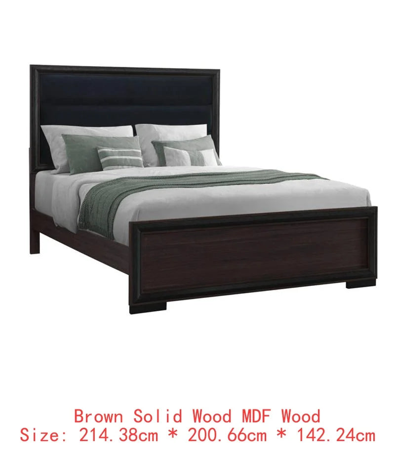 5PC King Bedroom Set Grey & Black