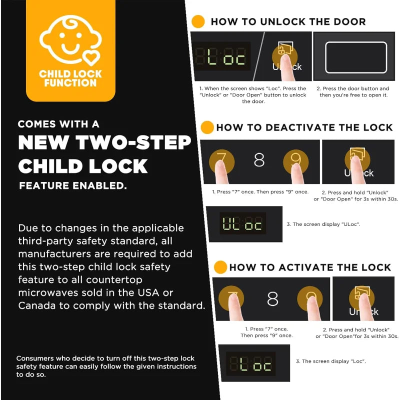 BLACK Countertop Microwave Oven