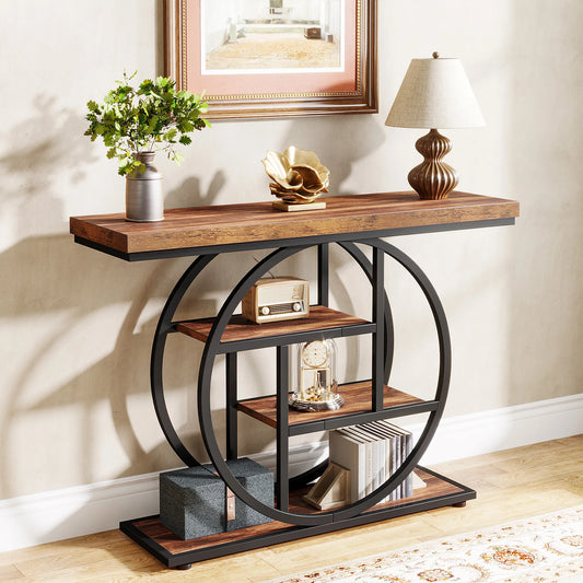 Industrial Console Table for Entryway