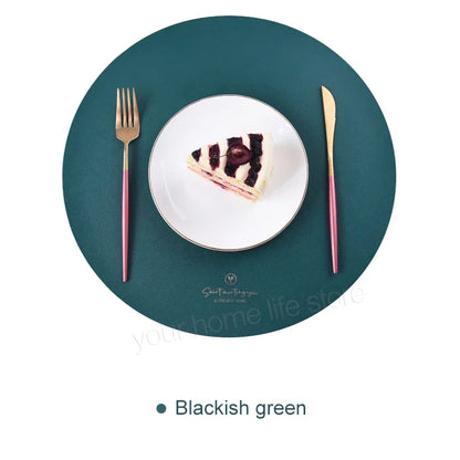 2/4/6-Piece Faux Leather Round Placemats With Coasters