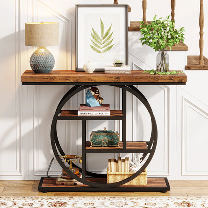 Industrial Console Table for Entryway