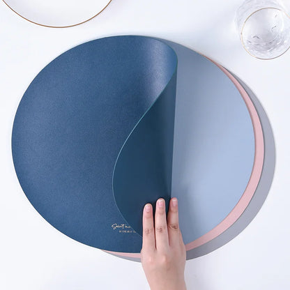 2/4/6-Piece Faux Leather Round Placemats With Coasters