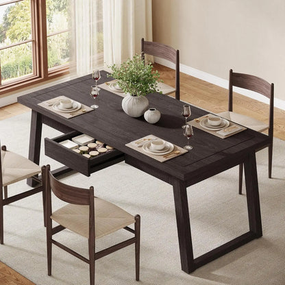 Dining Table with Storage Drawer for Dining Room