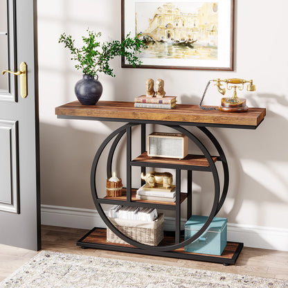 Industrial Console Table for Entryway