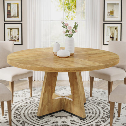 47-Inch Round Farmhouse Dining Table