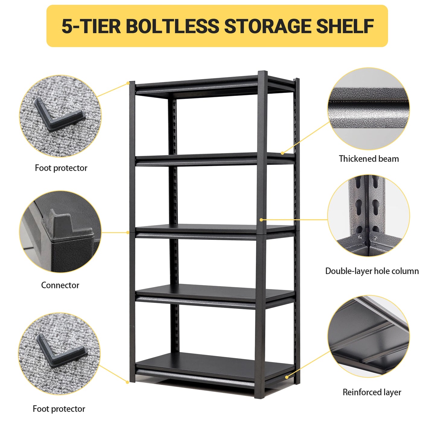 2000lbs Heavy-Duty Adjustable Garage Shelf Storage Rack