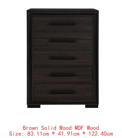 5PC King Bedroom Set Grey & Black