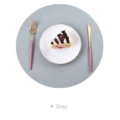 2/4/6-Piece Faux Leather Round Placemats With Coasters