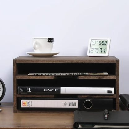 3-Tier Wood Desktop Paper Storage