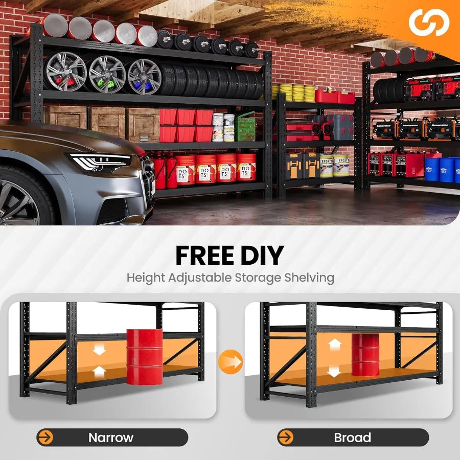 Heavy-Duty Metal Shelving Unit With 5000lbs