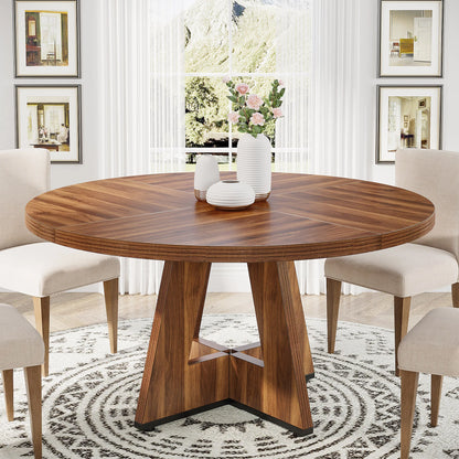 47-Inch Round Farmhouse Dining Table