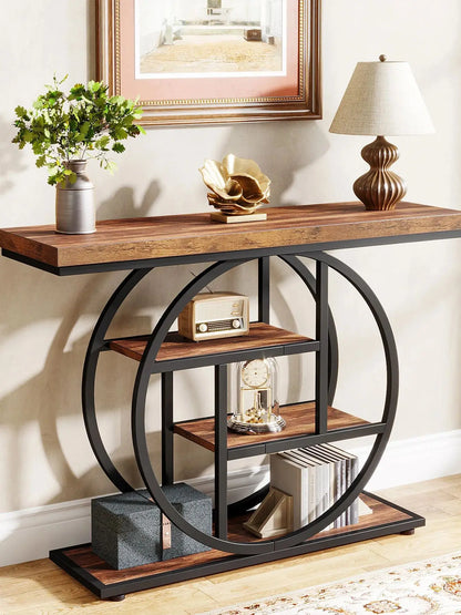 Industrial Console Table for Entryway