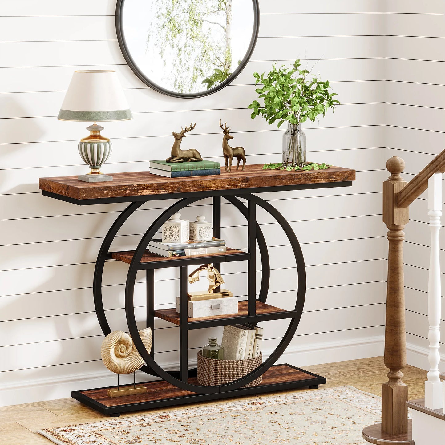 Industrial Console Table for Entryway