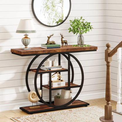 Industrial Console Table for Entryway
