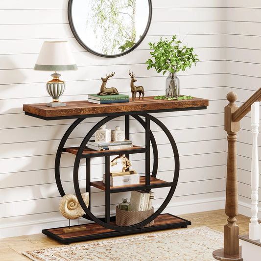Industrial Console Table for Entryway
