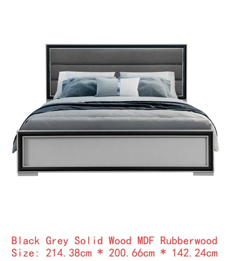 5PC King Bedroom Set Grey & Black