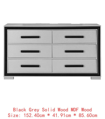 5PC King Bedroom Set Grey & Black