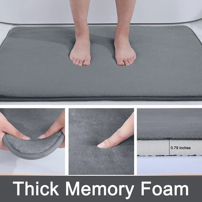 Non-Slip Silicone Memory Foam Bath Mat