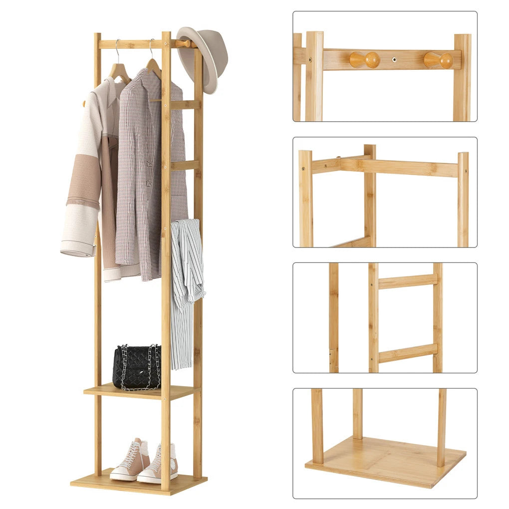 Bamboo Coat Rack Clothes Rack