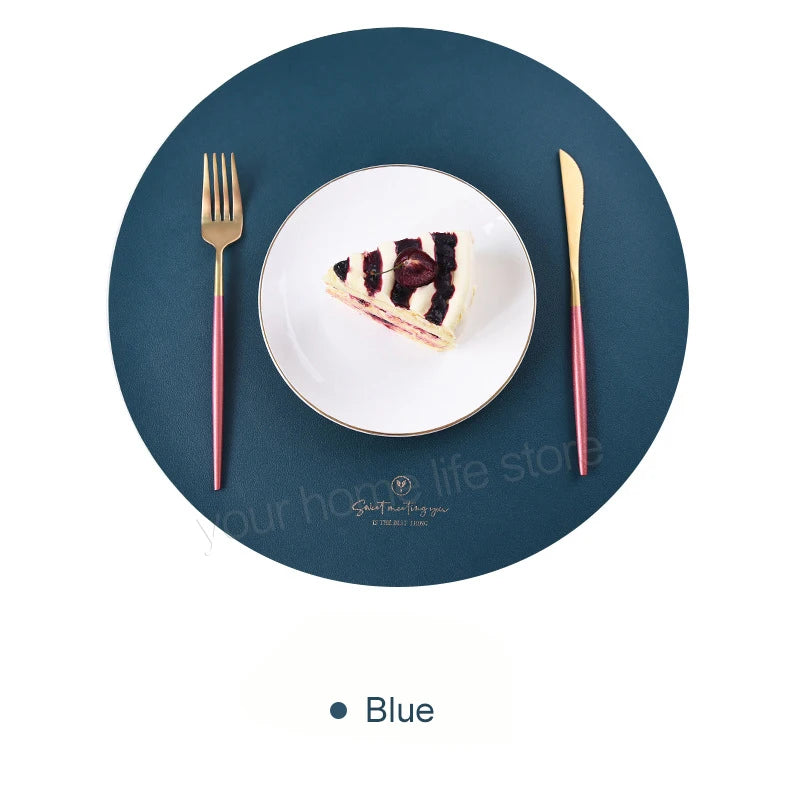 2/4/6-Piece Faux Leather Round Placemats With Coasters