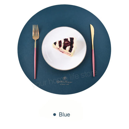 2/4/6-Piece Faux Leather Round Placemats With Coasters