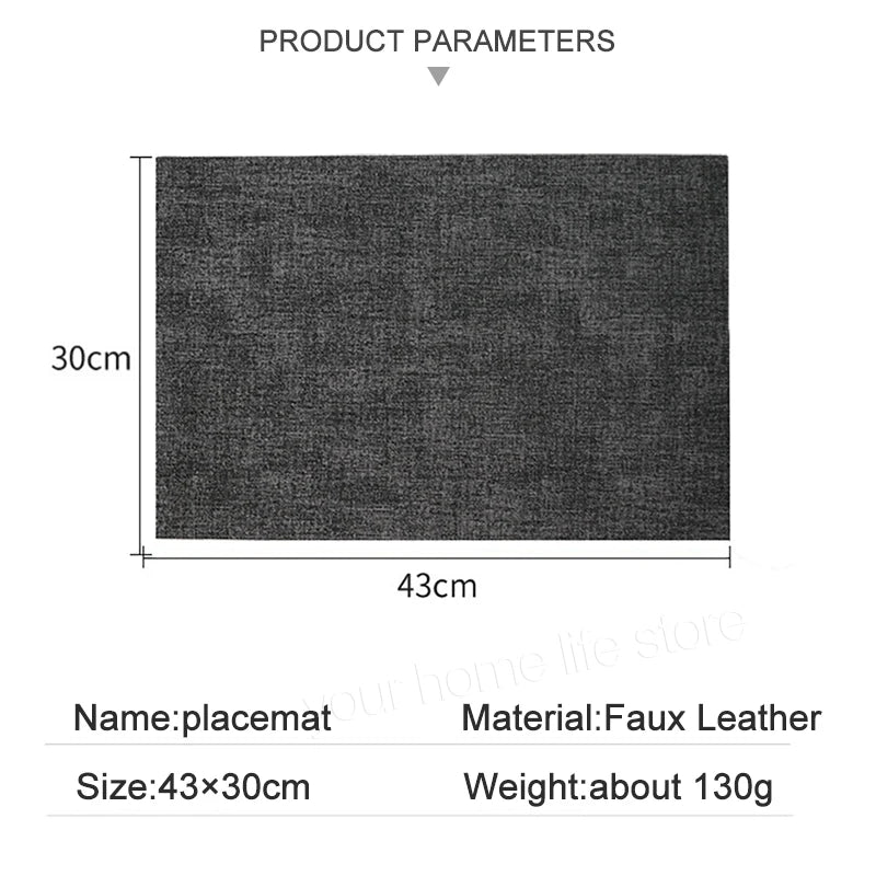 Placemats Set of 6  Faux Leather