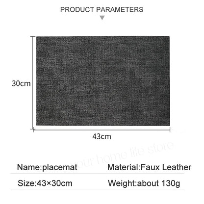 Placemats Set of 6  Faux Leather