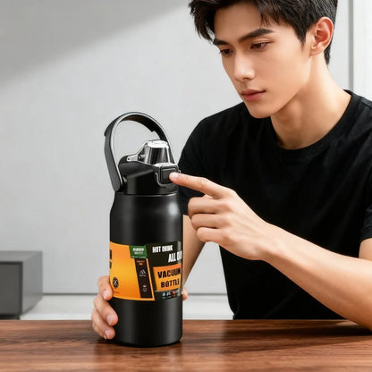 26oz Stainless Steel Vacuum Thermos Bottle with Straw