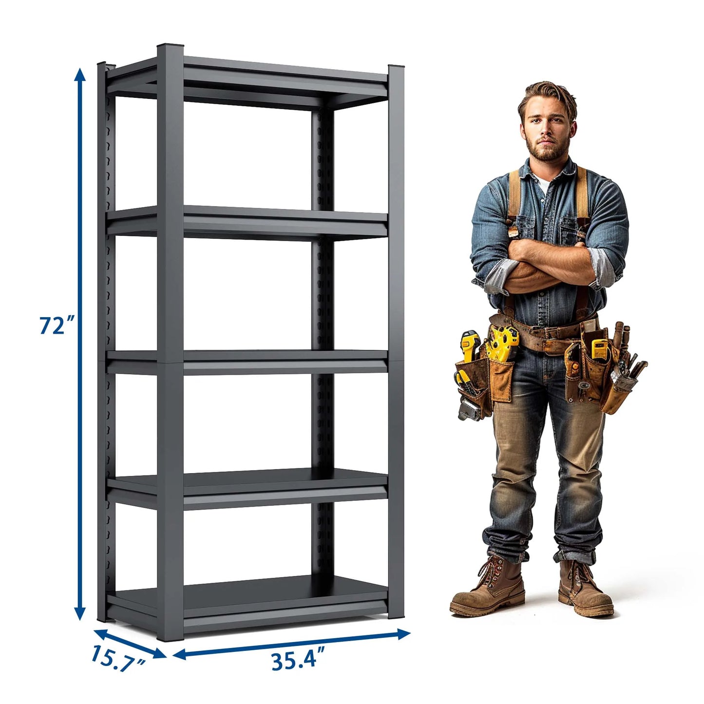 2000lbs Heavy-Duty Adjustable Garage Shelf Storage Rack